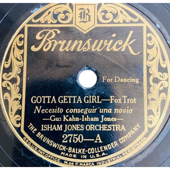 Isham Jones Gotta Getta Girl 10in Shellac 78 RPM Brunswick 2750 Vintage Record - Picture 2 of 4